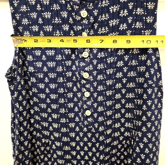 Women's Sonoma Navy Sleeveless Button-Front Dress White Floral Pattern Size S - Picture 7 of 9